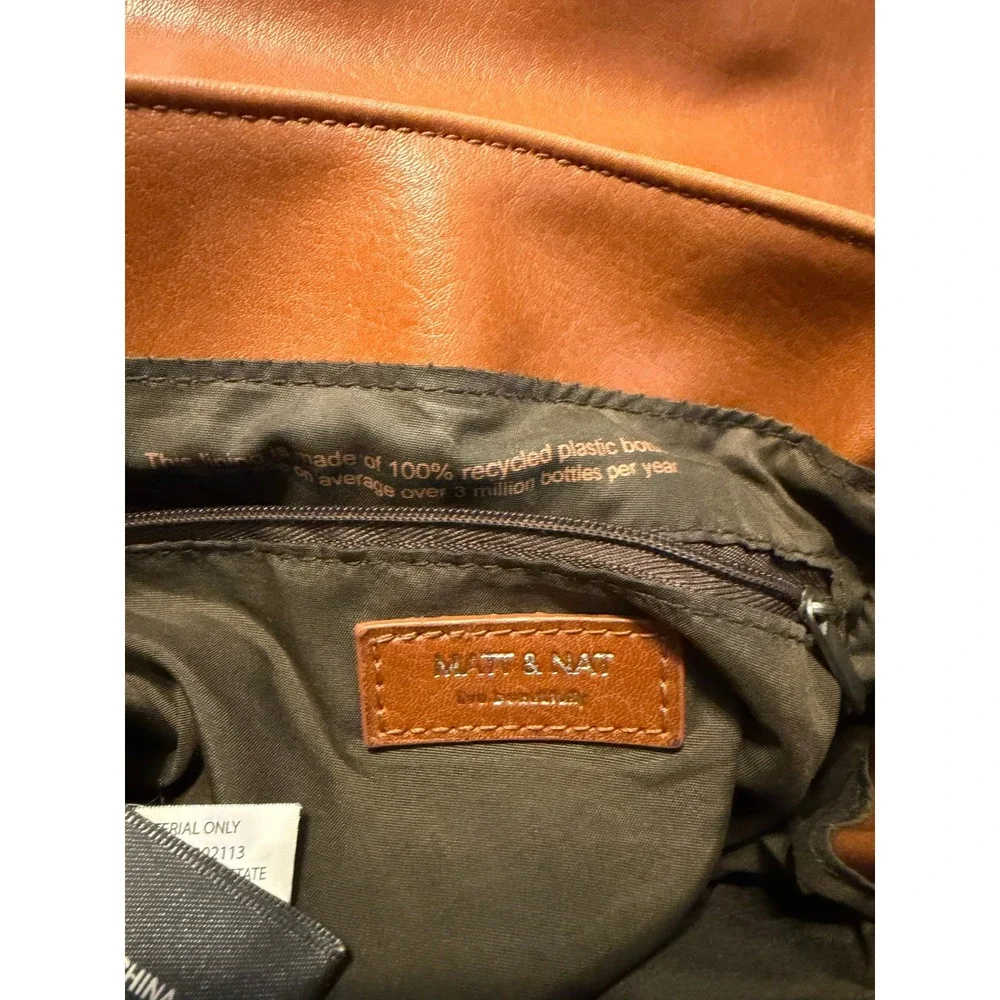 Matt & Nat Vegan Leather Backpack Tan Brown Minimalist